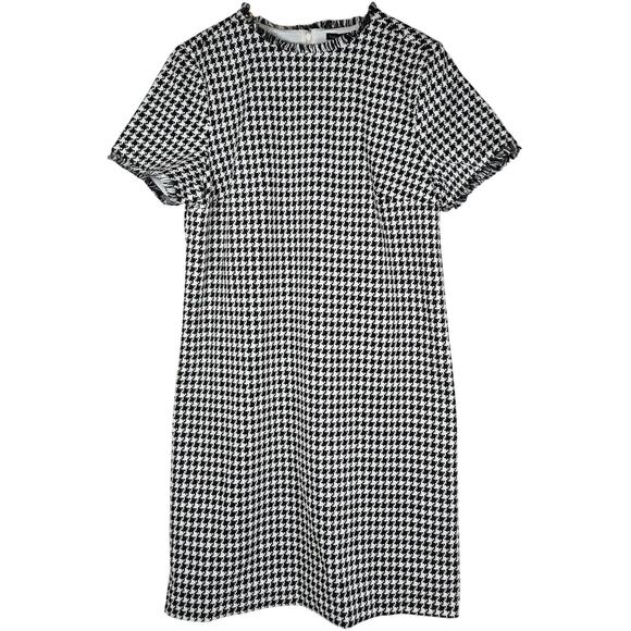 Violets & Roses Short Sleeve Black & White Houndstooth Tweed Dress 16‎ NWT - Picture 1 of 8